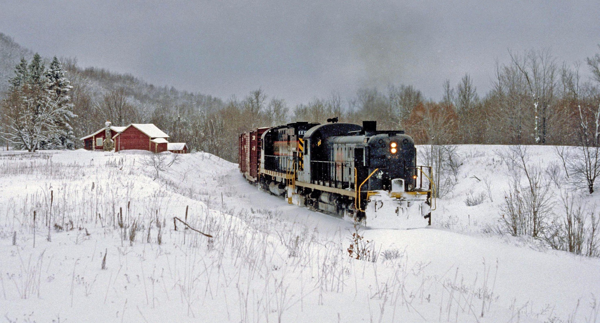 D&M train At Wolverine in winter